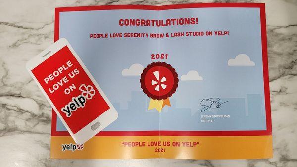 Yelp Award 2021