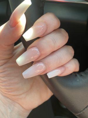 "American" ombré pink and white