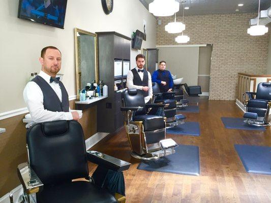 Peter and the a few of the crew of Master Barbers