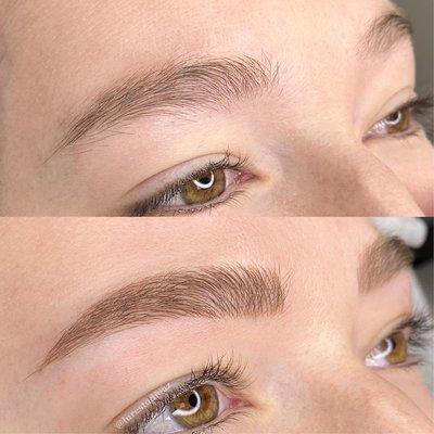 Microblading fluffy brow