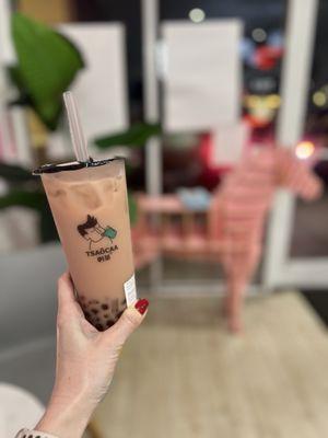 Strawberry Milk Green Tea 50% sugar, oat milk