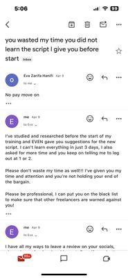 Blocked my partner in Google chat then proceeded to send her this email which crushed my partner given that she had studied hard to learn