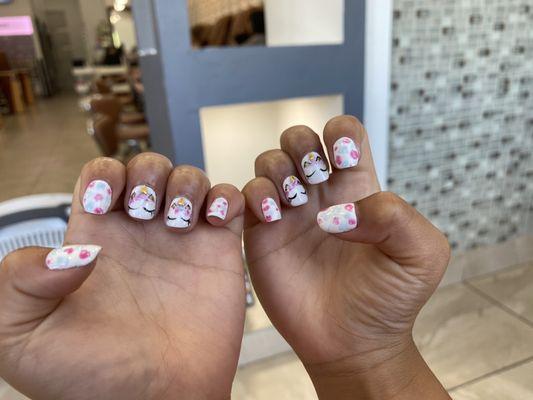 Unicorn kids nails designed by Nee. Beautiful job and Nee was so kind to my daughter!