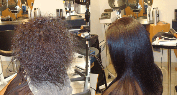 kinky hair with brazilian straightening