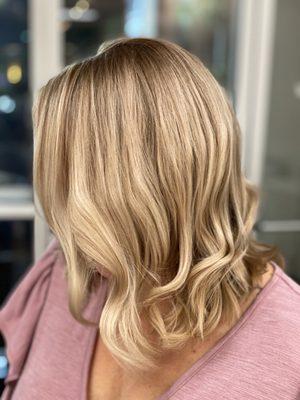 Lowlights, highlights, and an all over golden glaze done by Katie D