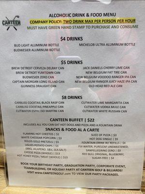 Menu current as of 3-21-24