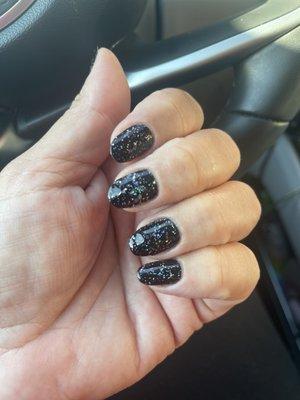 Halloween nails for October 2022. Love the glitter!