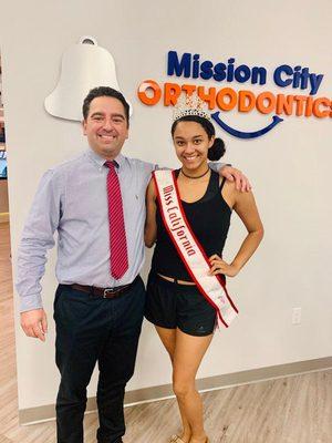 Dr. Eric Babayan and the National American Miss California Teen Kalyn!