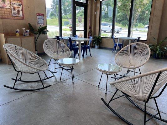 Cool seating inside