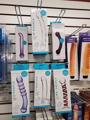 Personal Massagers, Discreet n' Secret Glass hypoallergenic sex toys. Full line of Icicles & Glas Brand @ 1933 W San Carlos. More in store !