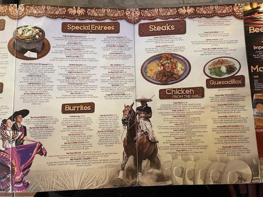 Menu as of Feb 2021