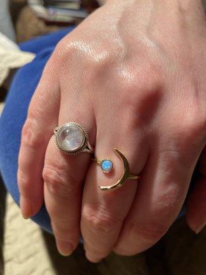 Rainbow Moonstone Ring, excellent ring options for sale.