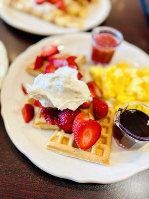 Fresh Strawberries, Apple Waffle!