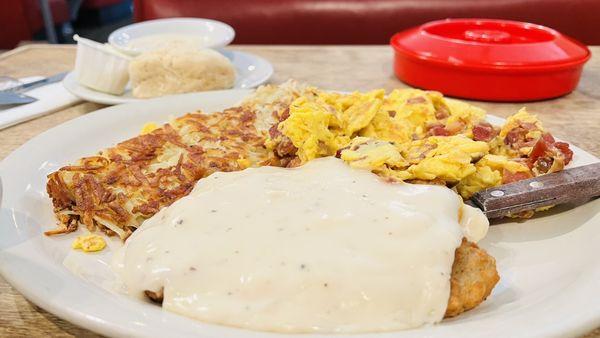 Country Chicken Fried Steak and Eggs