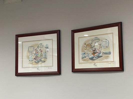 I heard the receptionist speak to a Wilma or Velma, then saw these two in frames. It cracked me up.