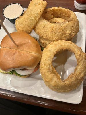 Smash burger  and  onion rings