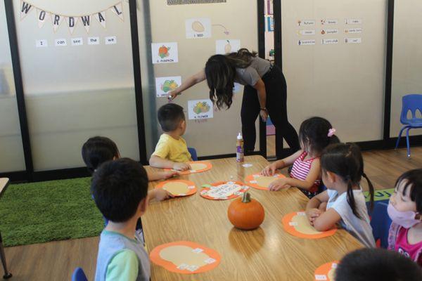 learning about the pumpkin life cycle during the fall