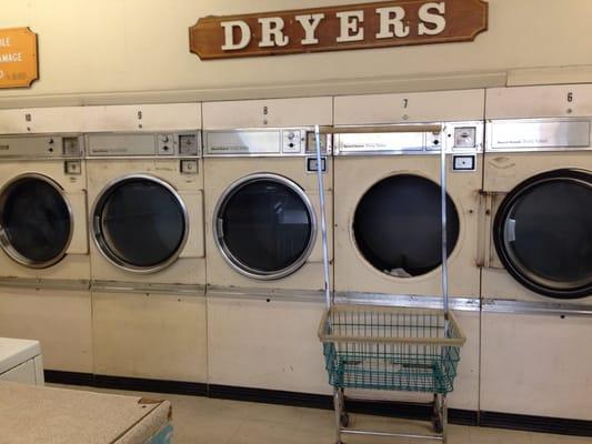 Dryers doesn't say how many minutes per load but it usually takes 50-75cents for my double loads