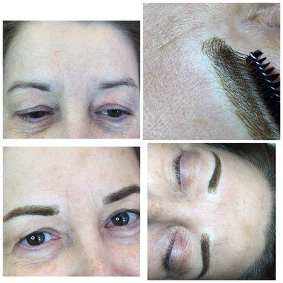 Before and after microblading! Happy client.