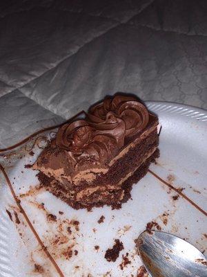 Delicious Dark Chocolate Cake Slice