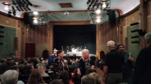 Inside looking down at stage