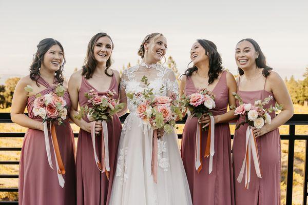 Hair and makeup for myself and my bridesmaids