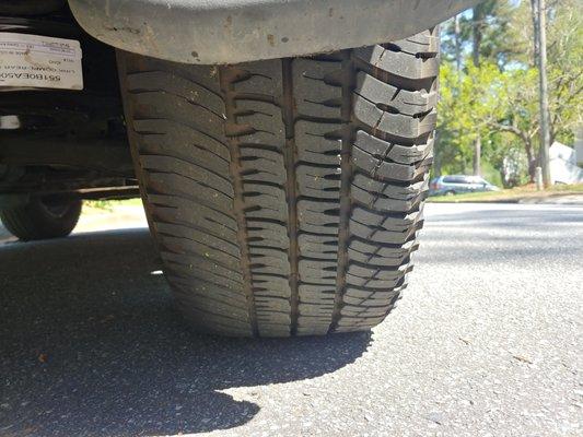 Brand new Michelin tire ruined due to allignment issue Mavis tire overlooked  right rear