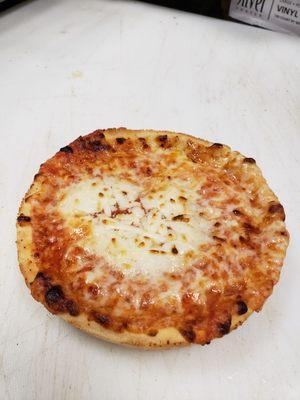 5 inch cheese pizzas.  Perfect size for the kids after hockey or a swim.