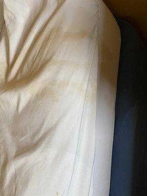 Stains on blankets and mattress