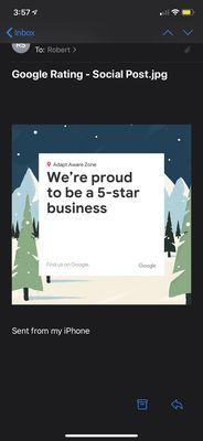 We're proud to be a 5-star Business!