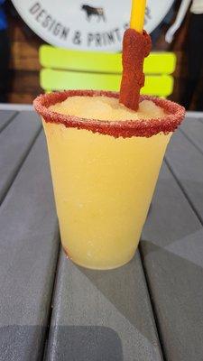 Mango margarita with tajin on the rim