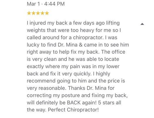 Review on google- 5 stars!!!