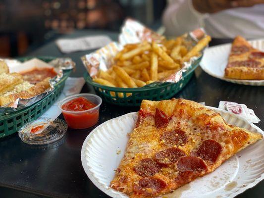 Pizza fries & garlic bread sticks