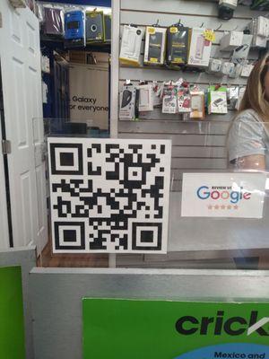 The QR code from the store