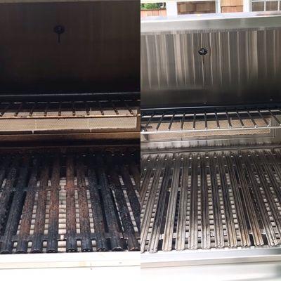 Before/after pic of our deep cleaning service on DCS Bbq Grill