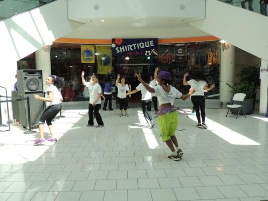 Zumba for relay for life at Tanforan Mall