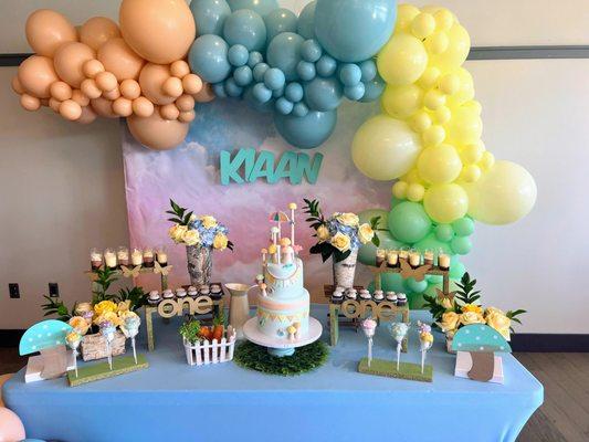 Summer Pastel Birthday theme, Package D w cake 2-tier additional