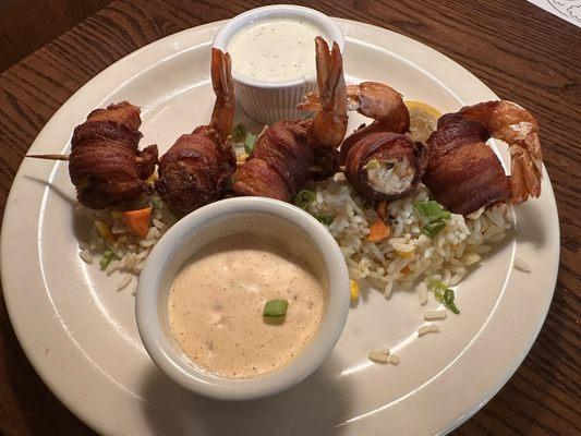 Bacon Wrapped Stuffed Shrimp $15.95 (7/3/2024)