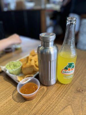 Chips, guac, and their excellent red salsa!