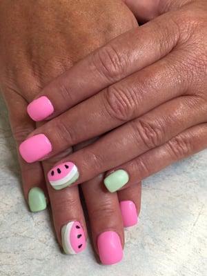 Watermelon nails