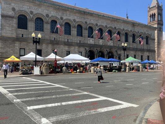 Copley Square farmers market is open every Tuesday and Friday 11-5