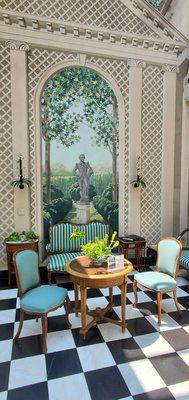 The beautiful atrium style room, within the Copeland House.