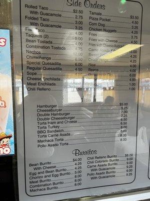 menu