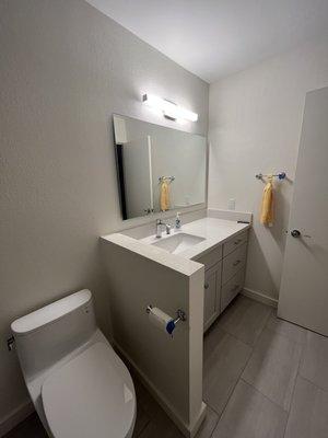 Mirrors, fixtures, toilet from Bathroom Store