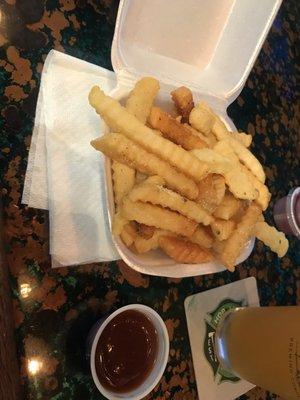 Small order of fries and BBQ sauce