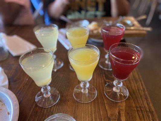 Mimosas flight. My friend drank the key lime mimosa too fast for me to get a pic lol