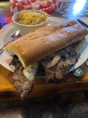 Philly cheesesteak sandwich