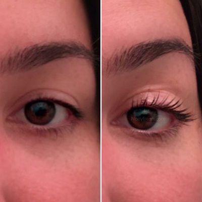 Lash lift before and after.