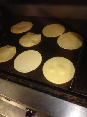 Hand made corn tortilla,