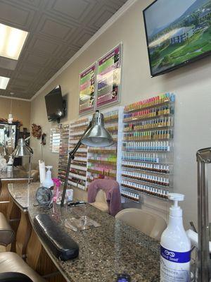 Inside nail salon